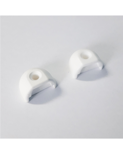 Pack of 2 white terminal pieces for rail