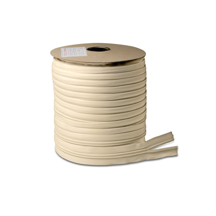 Beige continuous die-cast YKK zipper, chain 8mm