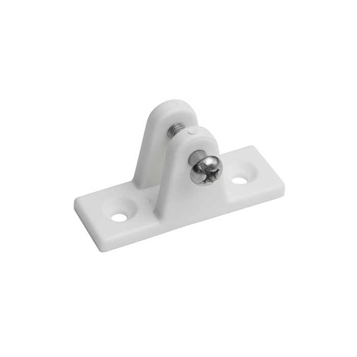 White nylon flat deck hinge with screw