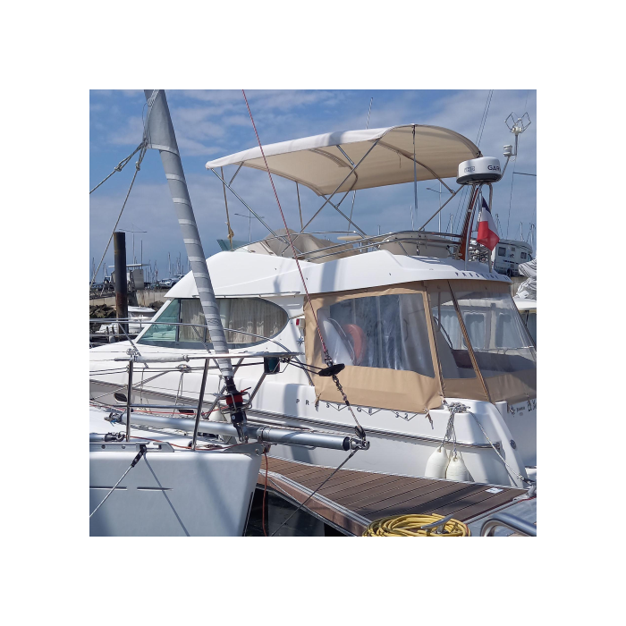 Ø 25mm stainless steel Bimini Top, 4 arches JEANNEAU Prestige 32