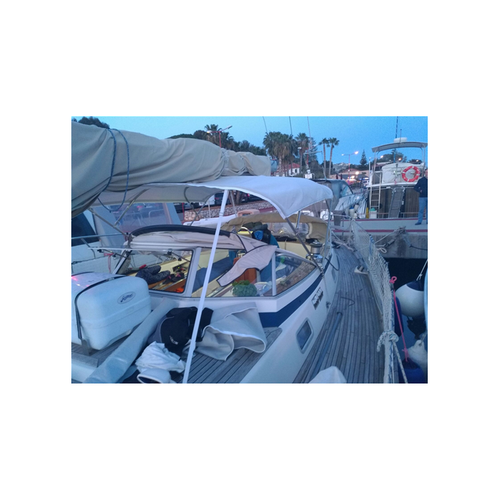 Toldo Bimini de acero inoxidable, 4 arcos para HALLBERG_RASSY_42F