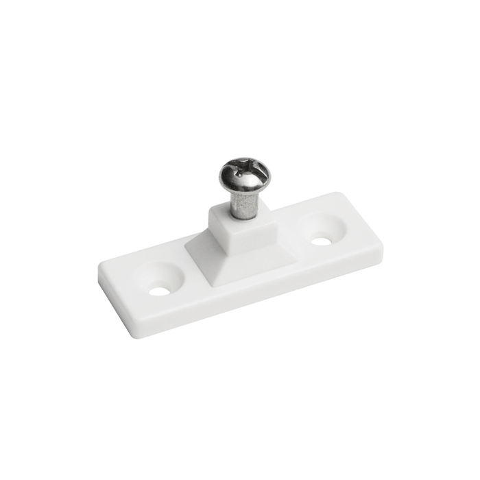 White nylon bulkhead mount deck hinge