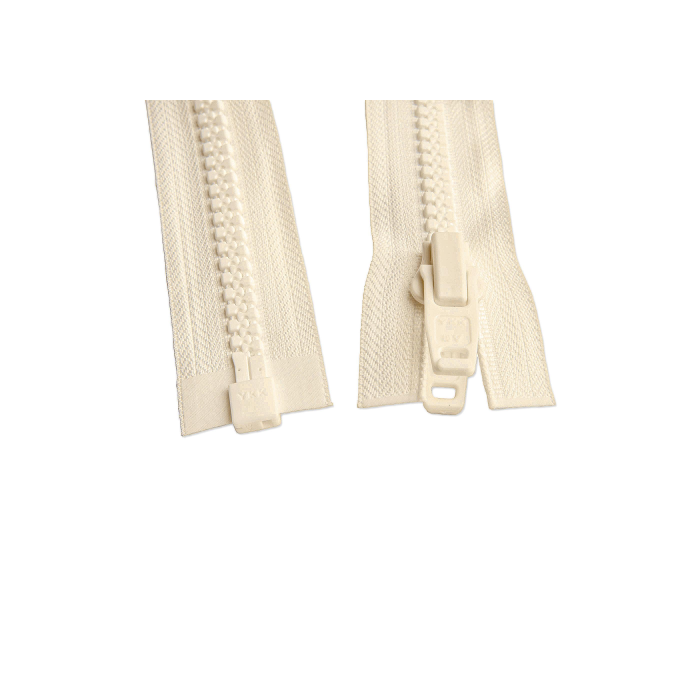 Beige divisible die-cast YKK zipper, chain 10mm