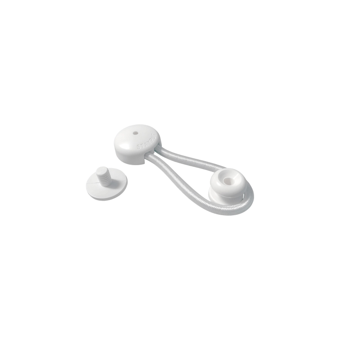 Elastic hook + button - White