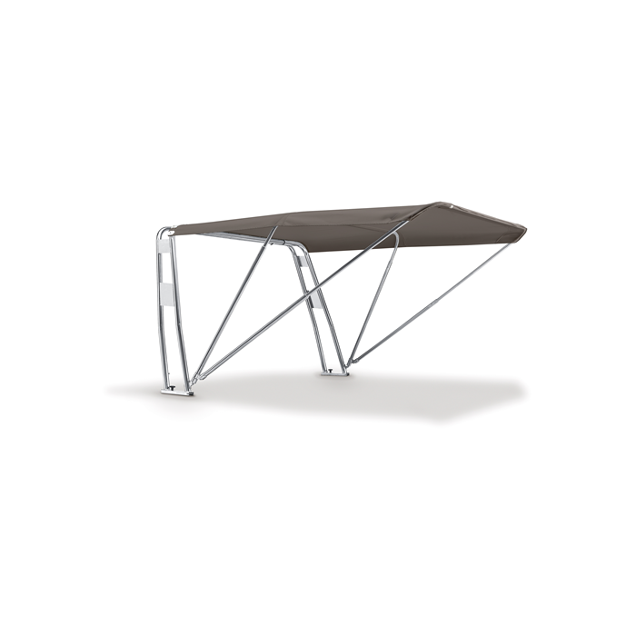 Boat roll bar with FRONT SUPERIOR Bimini Top