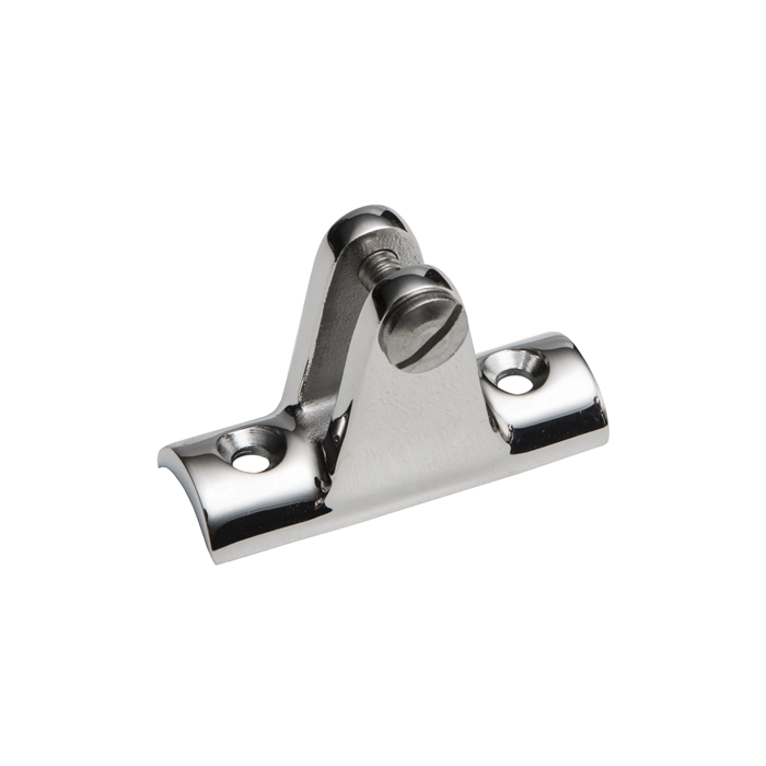 Stainless steel deck hinge with concave base and screw