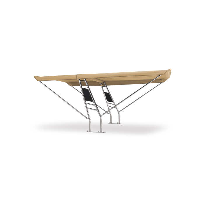 Boat roll bar with front and rear EPIC INOX Bimini Top