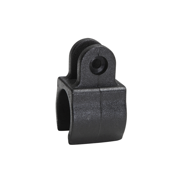 Black nylon mounting clip for tube