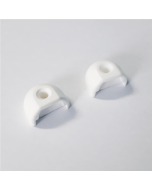 Pack of 2 white terminal pieces for rail