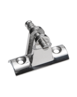 Stainless steel deck hinge with concave base and removable pin