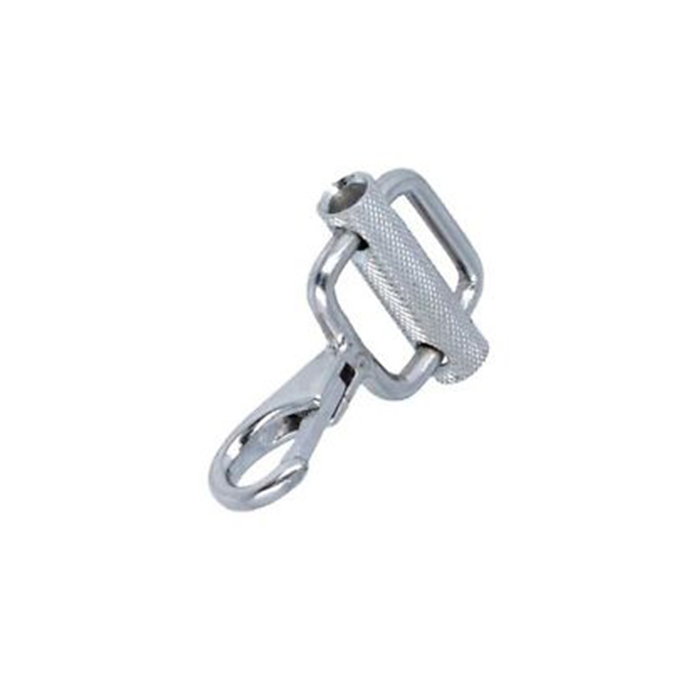 Stainless steel strap latch with snap-hook and brake