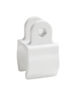 White nylon mounting clip for tube