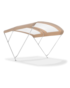 SINGLE PIECE Bimini Top LOOK UP 3 arches - Ø22mm stainless steel - Height 140cm (55") - Width 200cm (79") - Dune