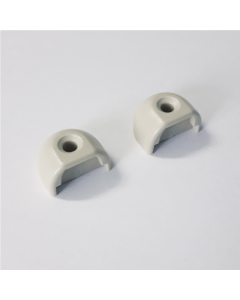 Pack of 2 grey terminal pieces for rail