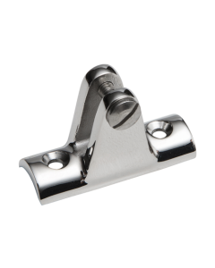Stainless steel deck hinge with concave base and screw