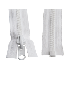 White divisible die-cast YKK zipper, chain 8mm
