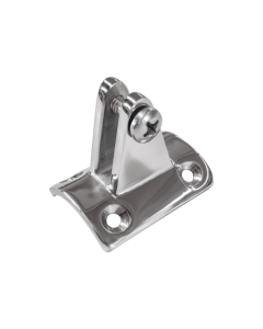 Stainless steel deck hinge with concave base and screw for Ø 40mm tube