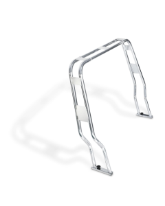 Roll bar for RIB made of polished stainless steel
