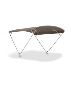 SINGLE PIECE Bimini Top ROYAL 4 arches - stainless steel Ø25mm WITH EXTENSIONS - (Height 115cm 45" - Width 215cm 85" - Taupe)