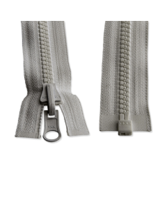 Grey Divisible die-cast YKK zipper chain 8mm