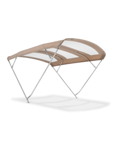 SINGLE PIECE Bimini Top LOOK UP 4 arches - Ø25mm stainless steel - Height 140cm (55") - Width 200cm (79") - Dune