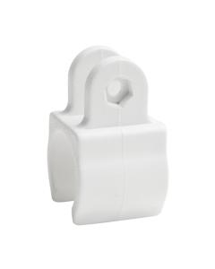 White nylon mounting clip for tube