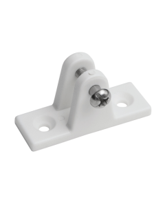White nylon flat deck hinge with screw