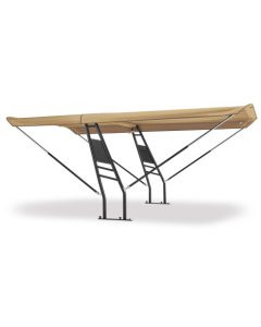 Boat roll bar with front and rear EPIC BLACK Bimini Top