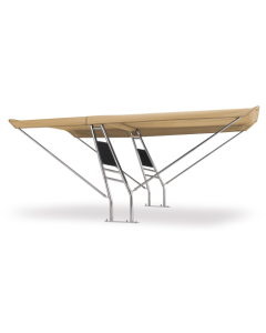 Boat roll bar with front and rear EPIC INOX Bimini Top